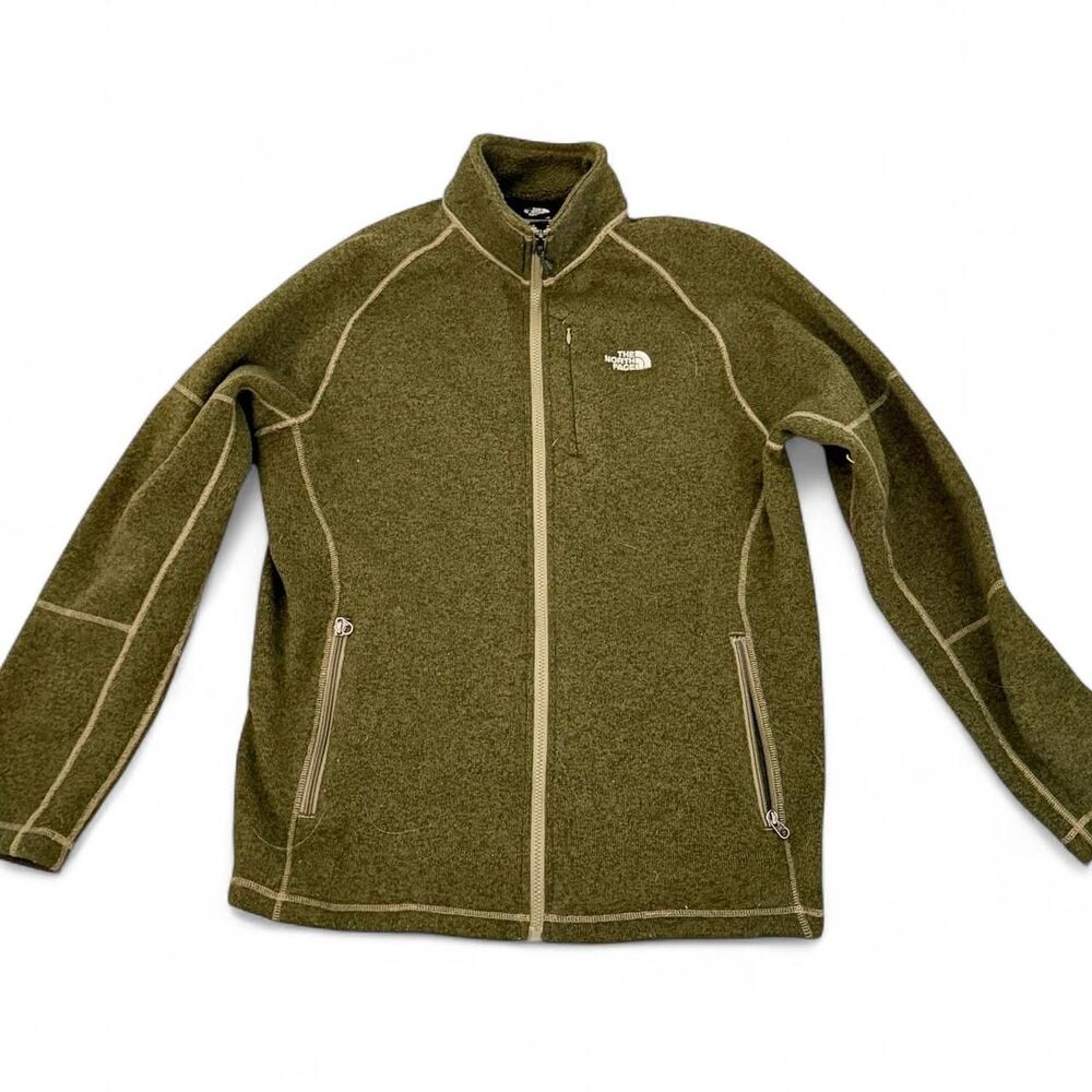 The North Face Men's Green Full Zip Fleece Jacket - Size Large